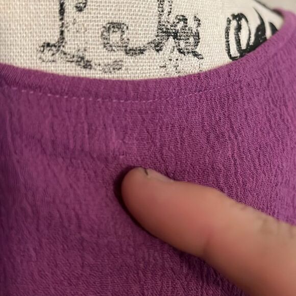 Soft Surroundings Boho Purple Ruffle Hem Tunic Top Casual Feminine Contemporary - Picture 7 of 11